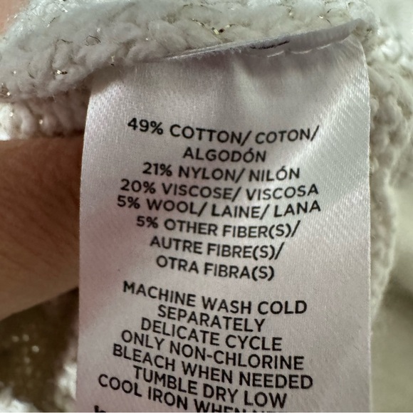 LOFT Ann Taylor cottagecore Beige Sweater with Multicolor Pattern - Picture 6 of 6